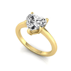 OctaPearl 1.5 ct Heart Five Prong Lab Grown Diamond Solitaire Engagement Ring - alternate view