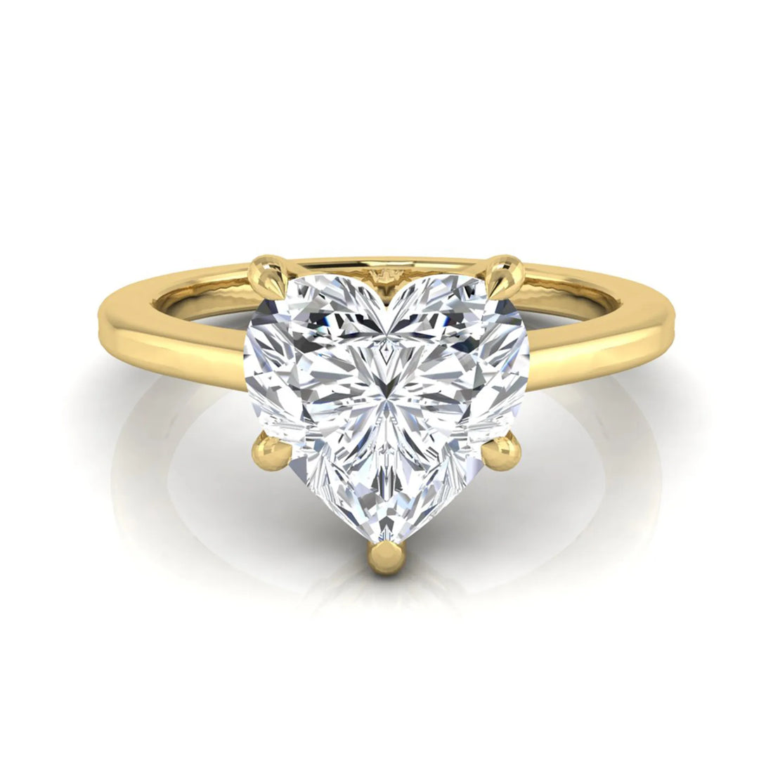 OctaPearl 1.5 ct Heart Five Prong Lab Grown Diamond Solitaire Engagement Ring