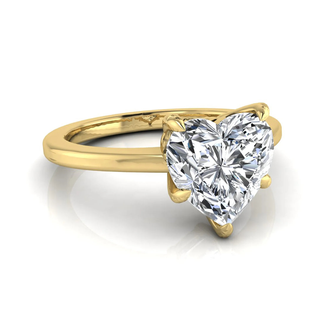 OctaPearl 1.5 ct Heart Five Prong Lab Grown Diamond Solitaire Engagement Ring