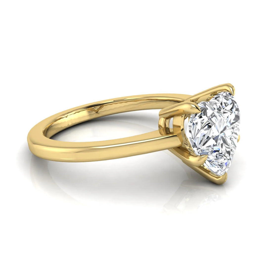 OctaPearl 1.5 ct Heart Five Prong Lab Grown Diamond Solitaire Engagement Ring