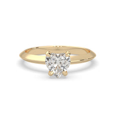 OctaPearl Heart Cut Solitaire Engagement Ring