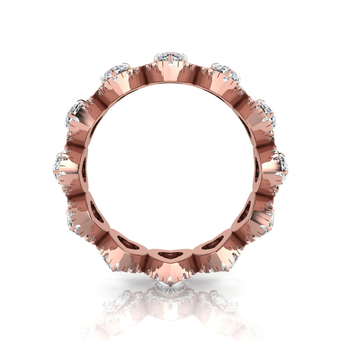 OctaPearl Heart Halo Lab Grown Diamond Eternity Band Ring