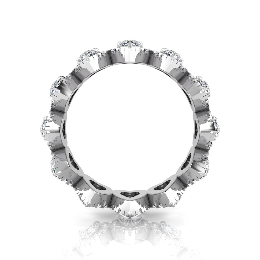 OctaPearl Heart Halo Lab Grown Diamond Eternity Band Ring