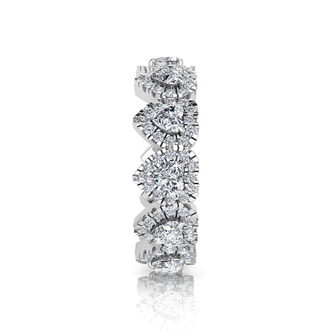 OctaPearl Heart Halo Lab Grown Diamond Eternity Band Ring