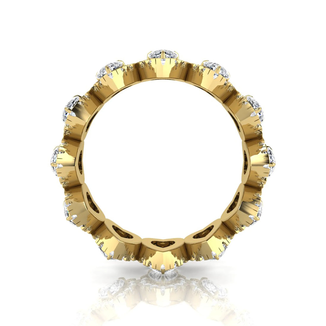OctaPearl Heart Halo Lab Grown Diamond Eternity Band Ring