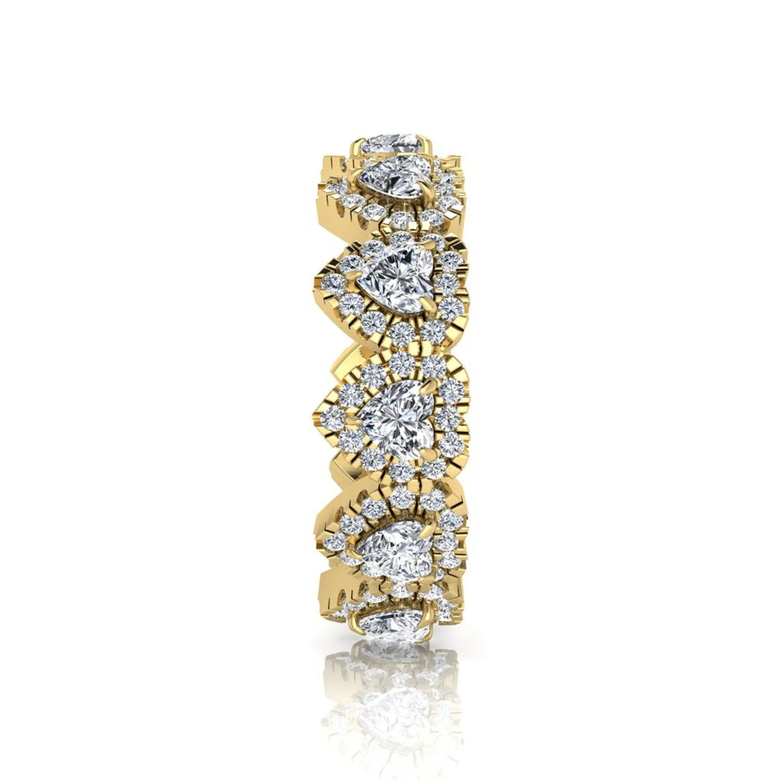 OctaPearl Heart Halo Lab Grown Diamond Eternity Band Ring