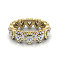 OctaPearl Heart Halo Lab Grown Diamond Eternity Band Ring