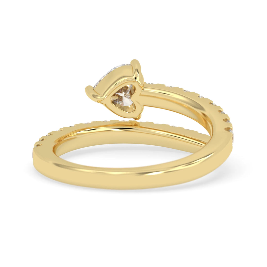 OctaPearl Heart Cut Lab Grown Diamond Pave Bypass Wrap Engagement Ring