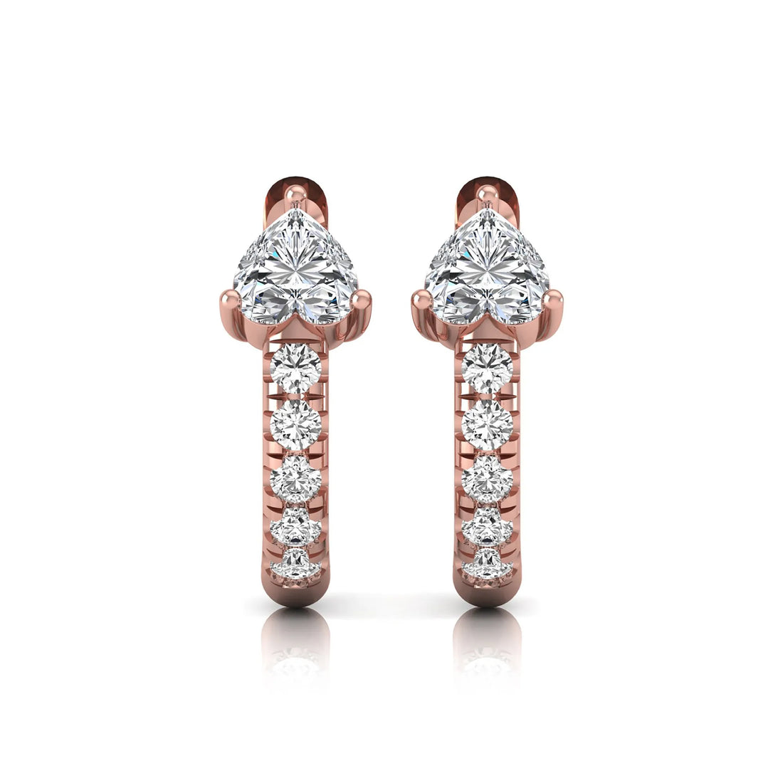 OctaPearl Heart Pavé Lab Grown Diamond Huggie Hoop Earrings