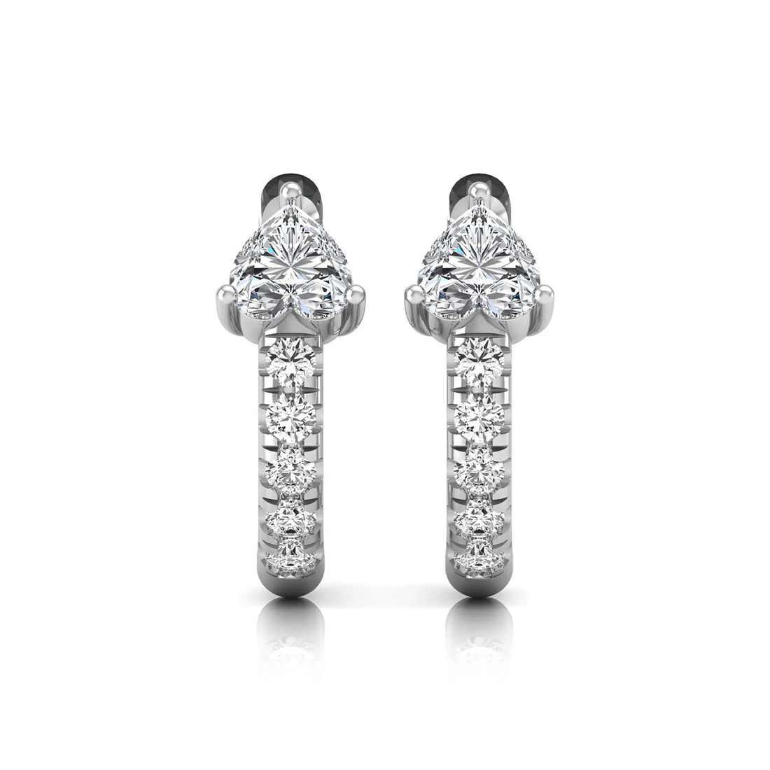 OctaPearl Heart Pavé Lab Grown Diamond Huggie Hoop Earrings