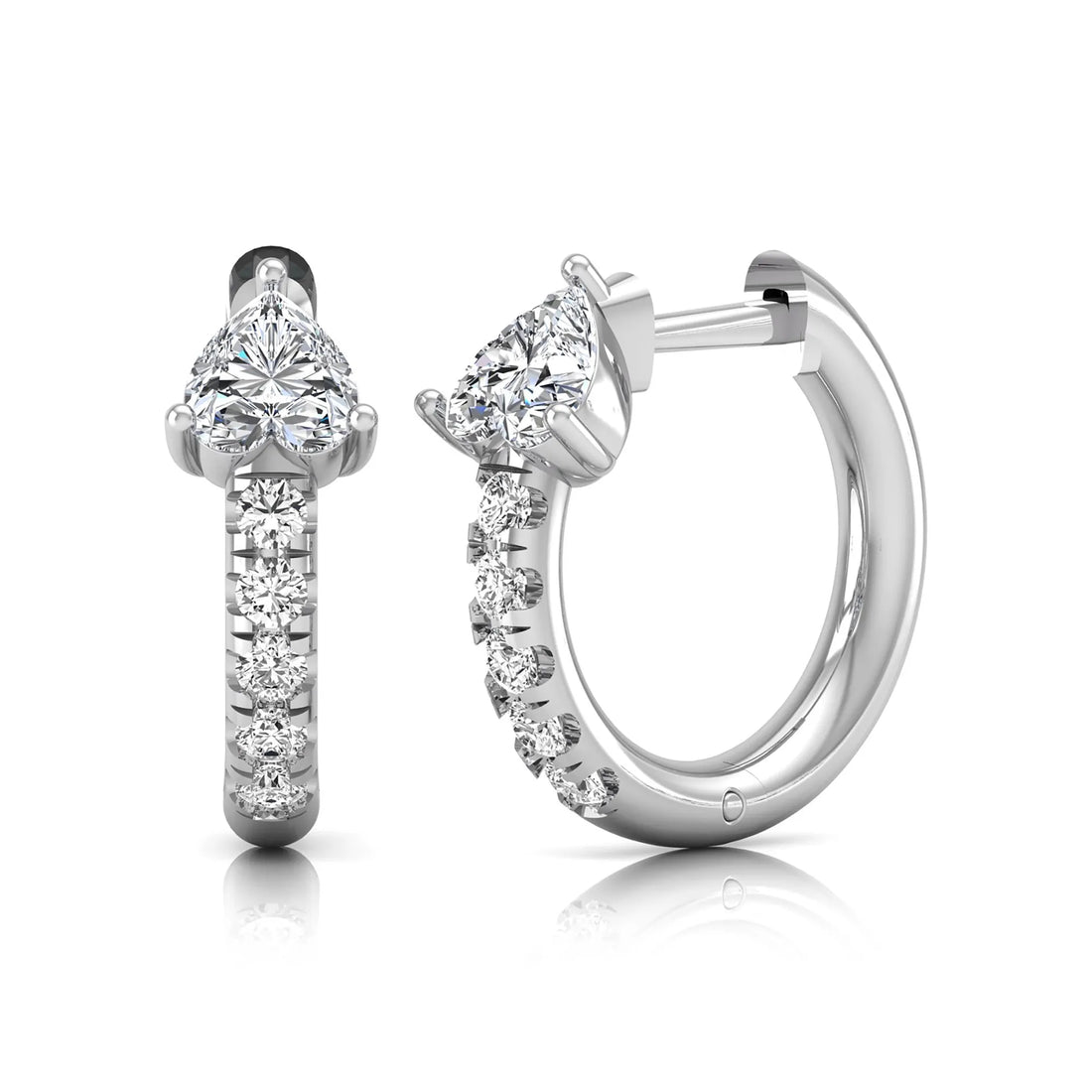 OctaPearl Heart Pavé Lab Grown Diamond Huggie Hoop Earrings