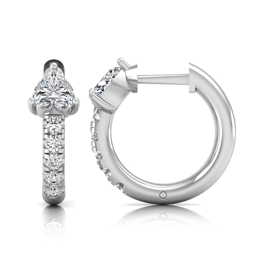 OctaPearl Heart Pavé Lab Grown Diamond Huggie Hoop Earrings