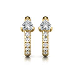 OctaPearl Heart Pavé Lab Grown Diamond Huggie Hoop Earrings - alternate view