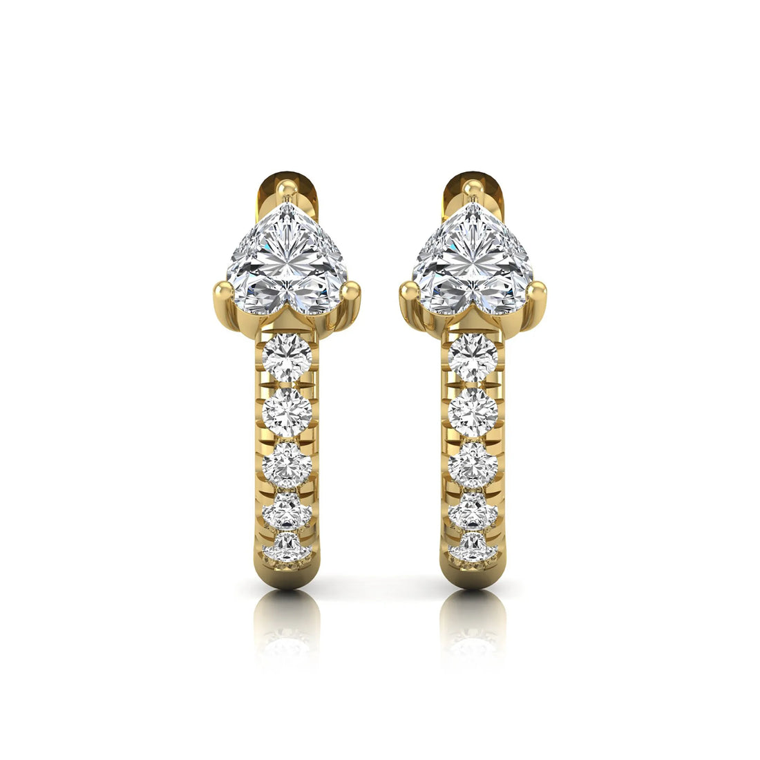 OctaPearl Heart Pavé Lab Grown Diamond Huggie Hoop Earrings