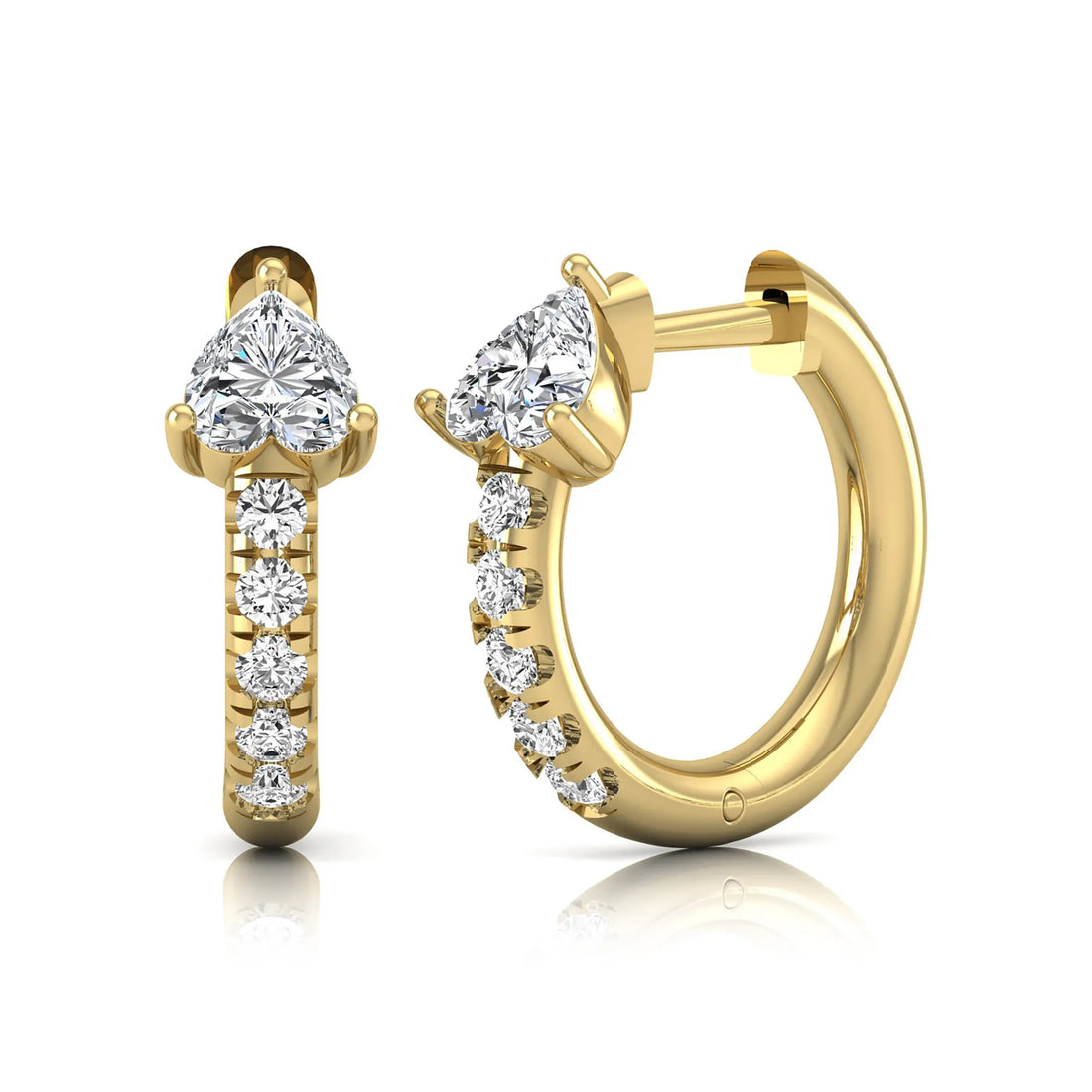 OctaPearl Heart Pavé Lab Grown Diamond Huggie Hoop Earrings