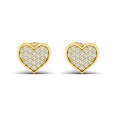 OctaPearl Heart Pavé Round Lab Grown Diamond Stud Earrings - alternate view
