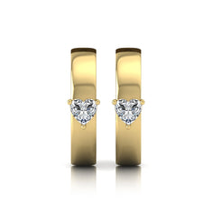 OctaPearl Heart Prong Set Lab Grown Diamond Huggie Hoop Earrings - alternate view