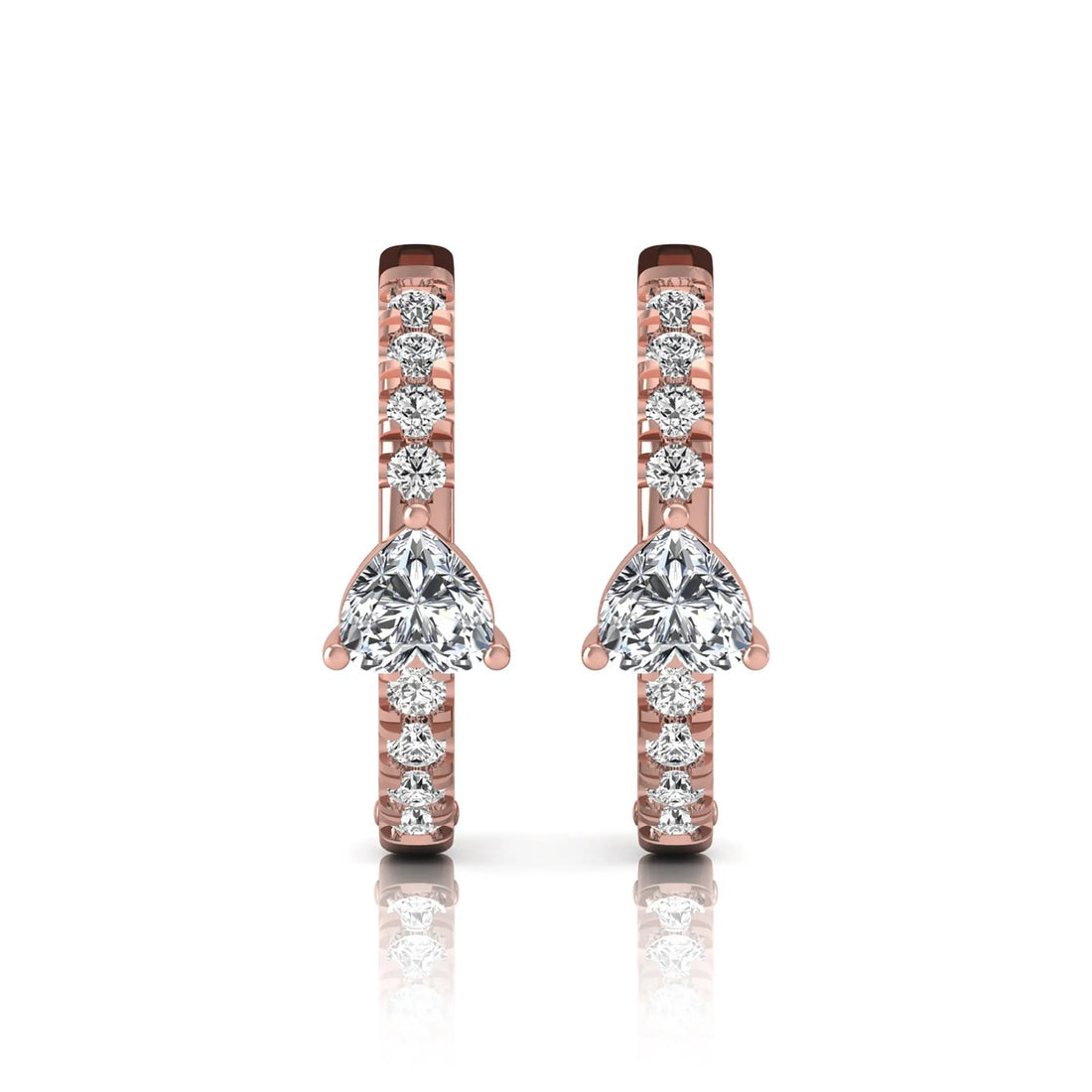 OctaPearl Heart & Round Pavé Lab Grown Diamond Huggie Hoop Earrings