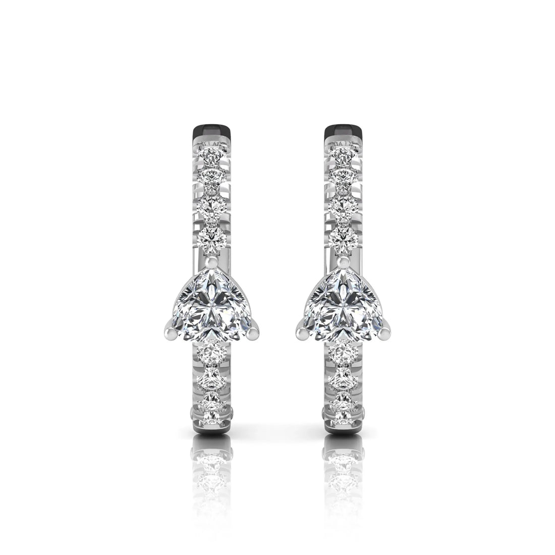 OctaPearl Heart & Round Pavé Lab Grown Diamond Huggie Hoop Earrings
