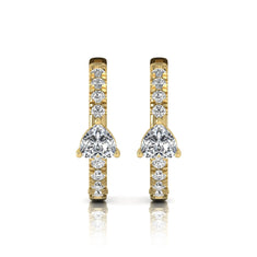 OctaPearl Heart & Round Pavé Lab Grown Diamond Huggie Hoop Earrings - alternate view