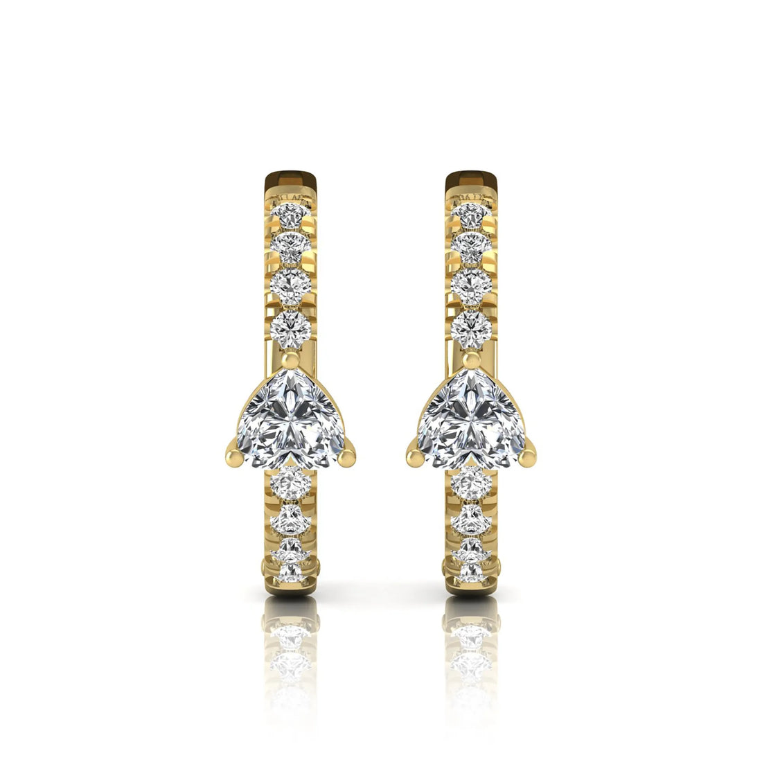 OctaPearl Heart & Round Pavé Lab Grown Diamond Huggie Hoop Earrings
