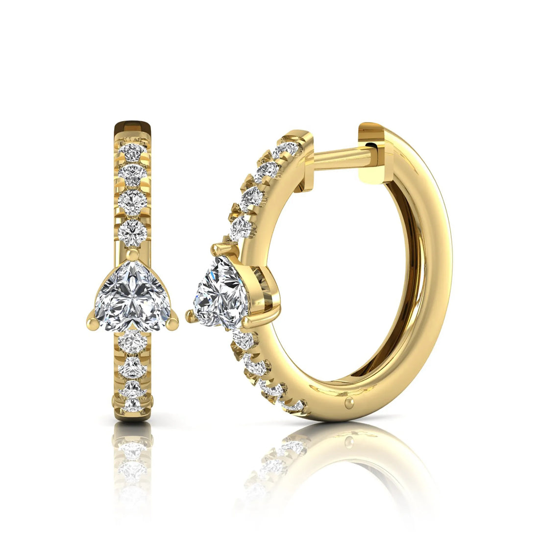 OctaPearl Heart & Round Pavé Lab Grown Diamond Huggie Hoop Earrings