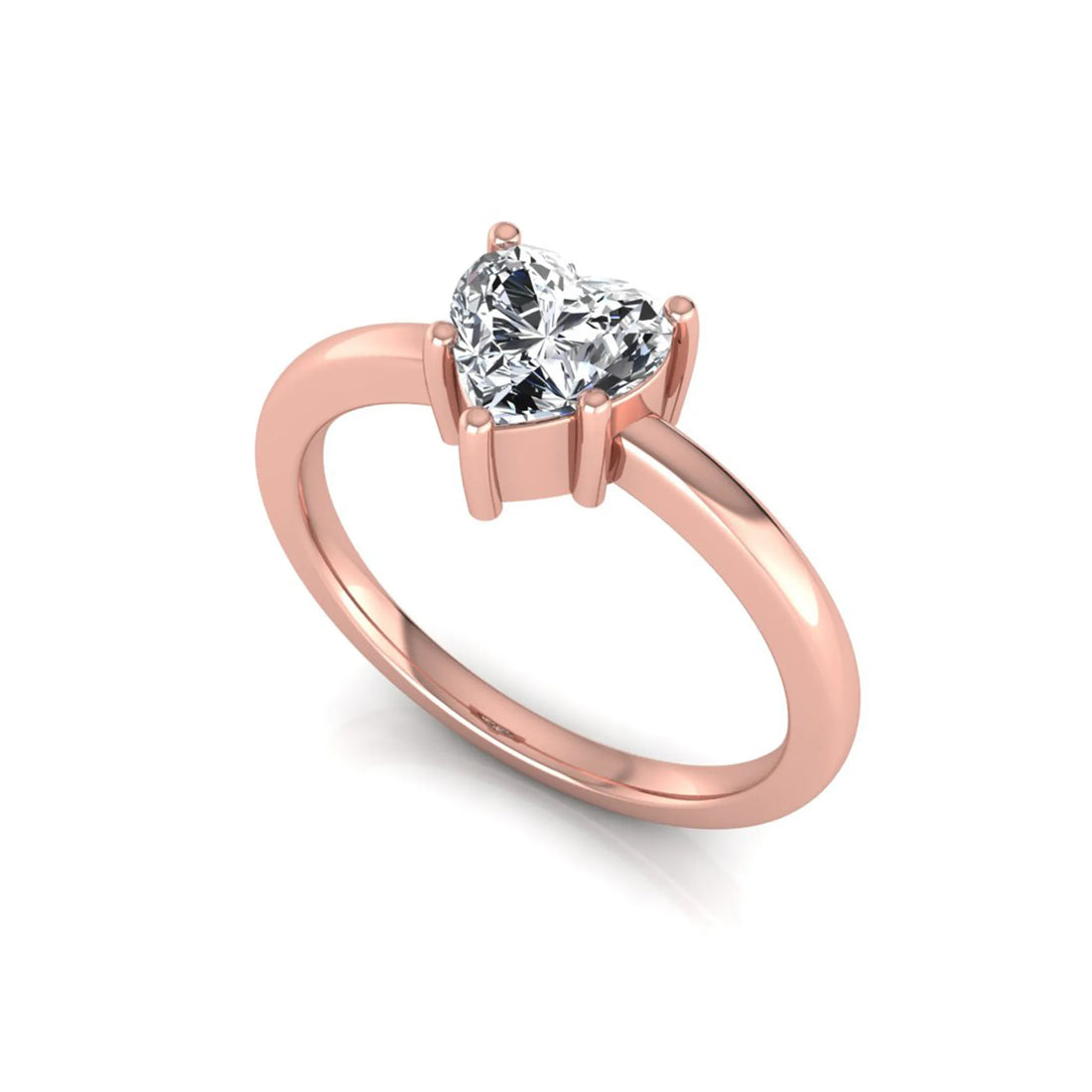 OctaPearl 1 ct Heart Cut Lab Grown Diamond Solitaire Engagement Ring