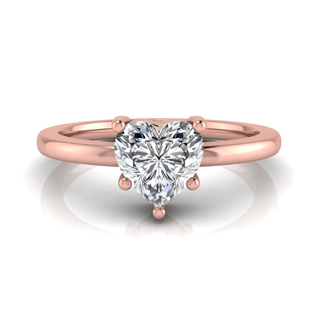 OctaPearl 1 ct Heart Cut Lab Grown Diamond Solitaire Engagement Ring