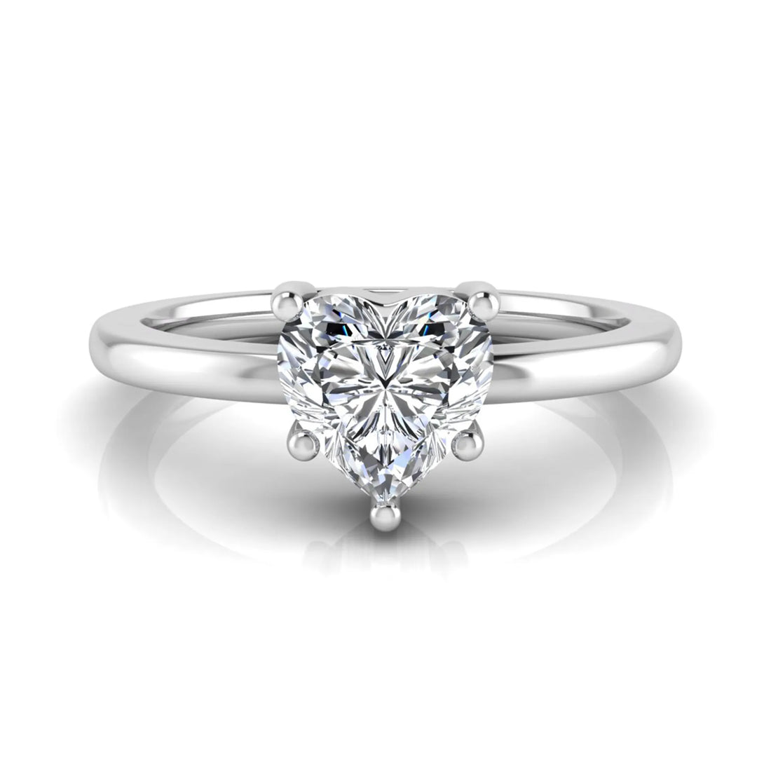 OctaPearl 1 ct Heart Cut Lab Grown Diamond Solitaire Engagement Ring