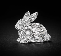 Custom Order, 1.50 Carat Rabbit Shape Lab Grown Diamond Pendant Basket & 2 carat Dog Shape Lab Grown Diamond Pendant Basket, 14K White Gold
