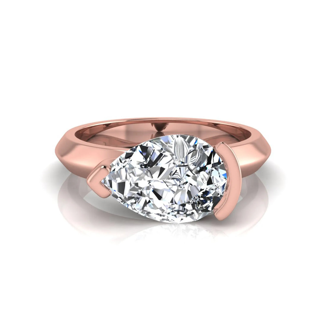 OctaPearl IGI Certified 3 ct Pear Cut Lab Grown Diamond Solitaire Engagement Ring