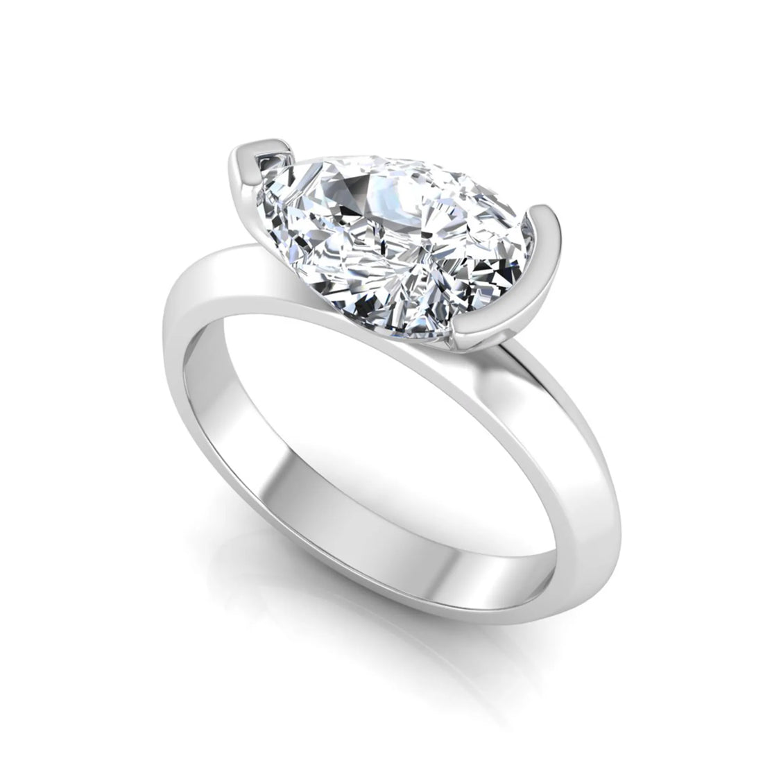 OctaPearl IGI Certified 3 ct Pear Cut Lab Grown Diamond Solitaire Engagement Ring