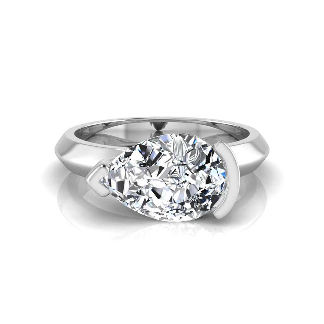 OctaPearl IGI Certified 3 ct Pear Cut Lab Grown Diamond Solitaire Engagement Ring