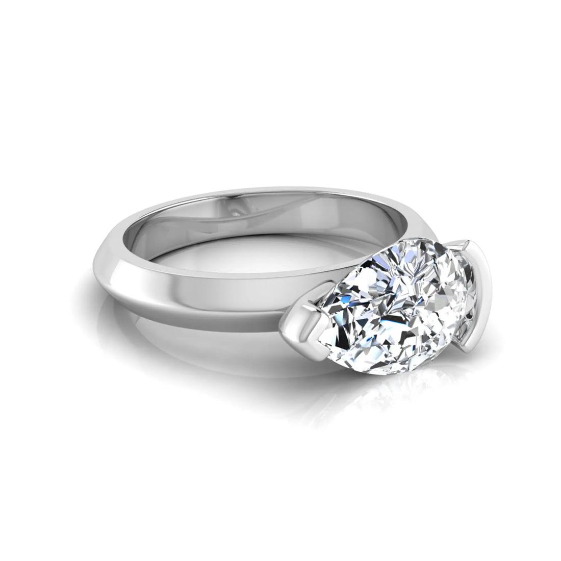 OctaPearl IGI Certified 3 ct Pear Cut Lab Grown Diamond Solitaire Engagement Ring