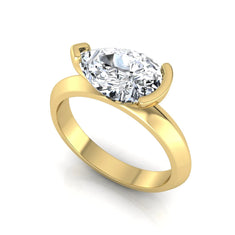 OctaPearl IGI Certified 3 ct Pear Cut Lab Grown Diamond Solitaire Engagement Ring - alternate view