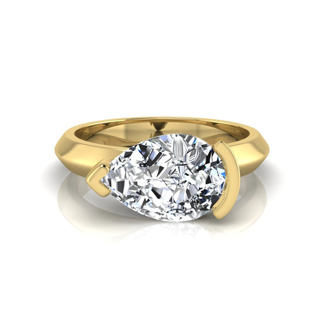 OctaPearl IGI Certified 3 ct Pear Cut Lab Grown Diamond Solitaire Engagement Ring