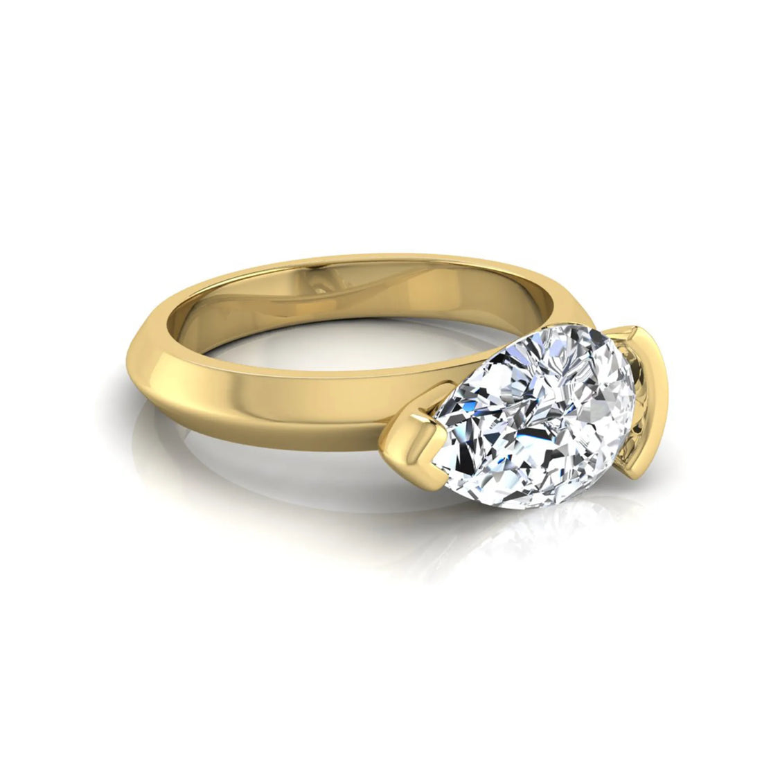OctaPearl IGI Certified 3 ct Pear Cut Lab Grown Diamond Solitaire Engagement Ring