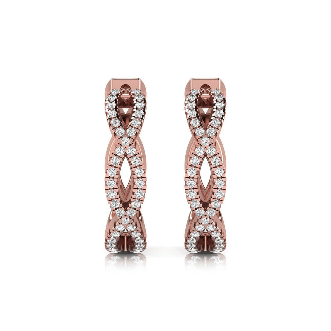 OctaPearl Infinity Pavé Lab Grown Diamond Huggie Hoop Earrings