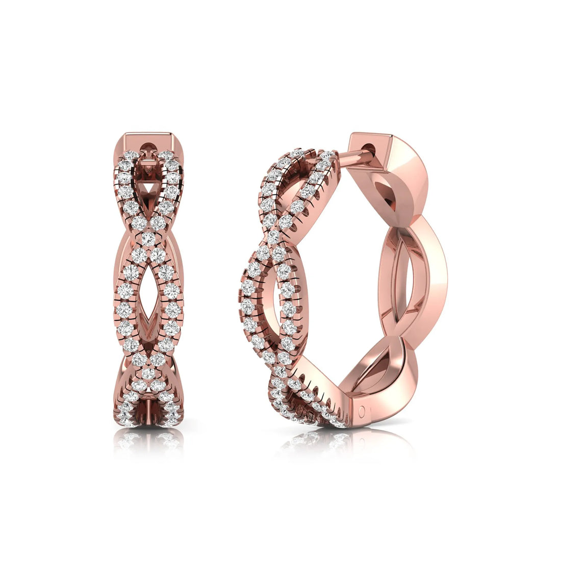 OctaPearl Infinity Pavé Lab Grown Diamond Huggie Hoop Earrings