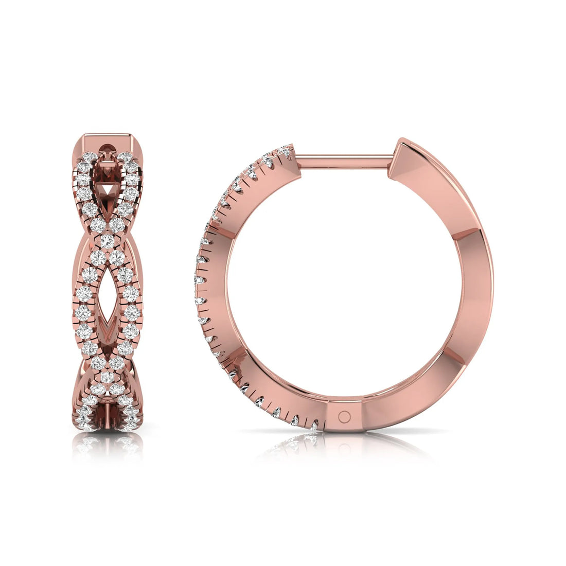 OctaPearl Infinity Pavé Lab Grown Diamond Huggie Hoop Earrings