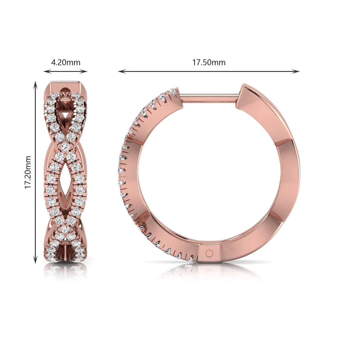 OctaPearl Infinity Pavé Lab Grown Diamond Huggie Hoop Earrings