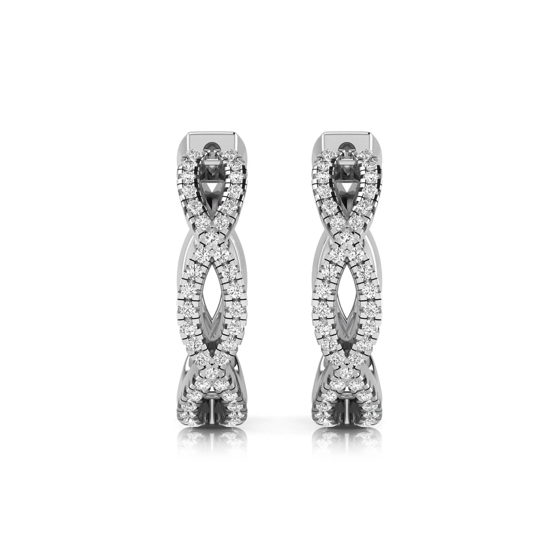 OctaPearl Infinity Pavé Lab Grown Diamond Huggie Hoop Earrings