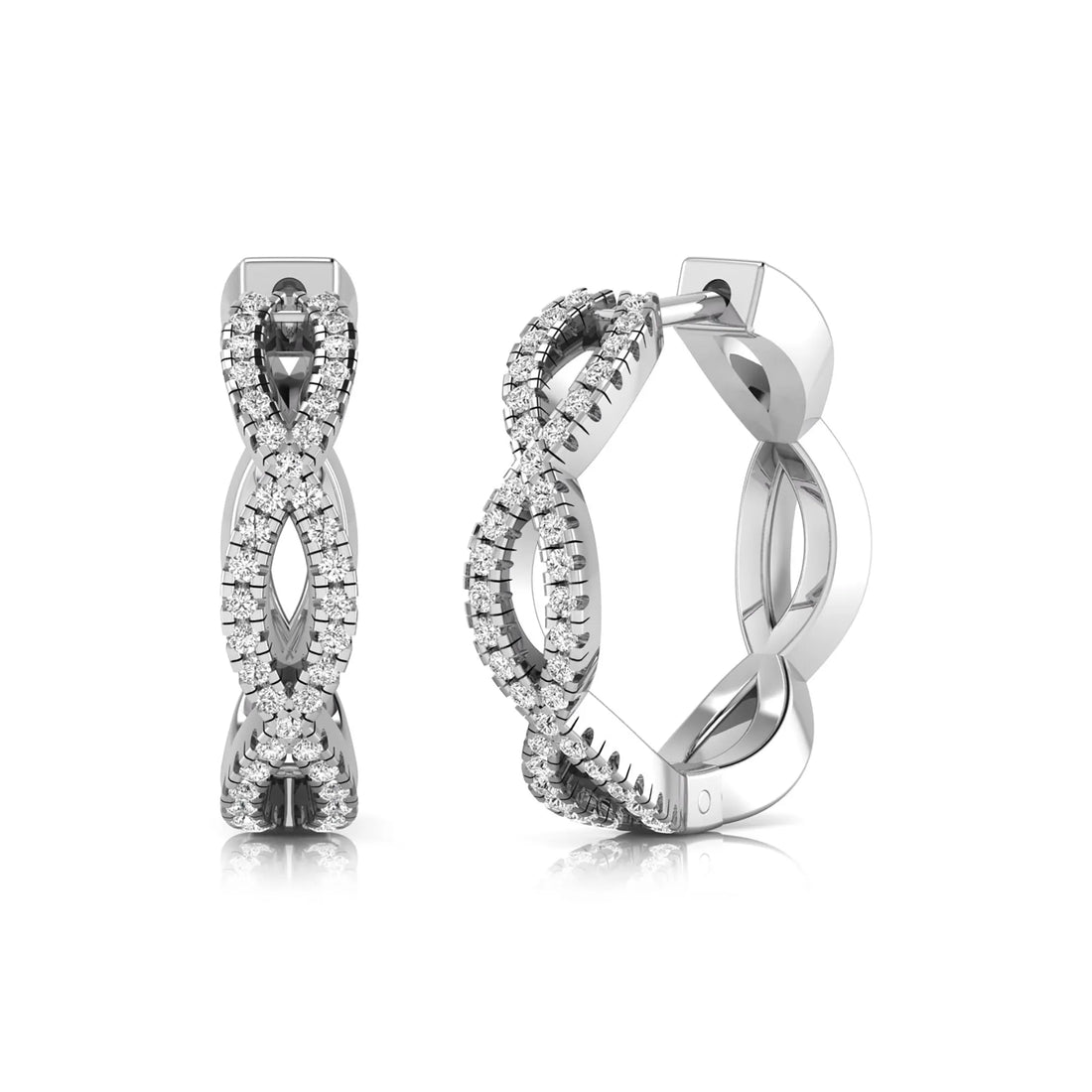 OctaPearl Infinity Pavé Lab Grown Diamond Huggie Hoop Earrings