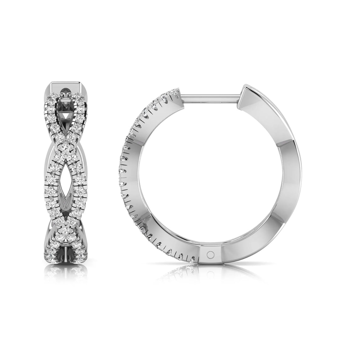 OctaPearl Infinity Pavé Lab Grown Diamond Huggie Hoop Earrings