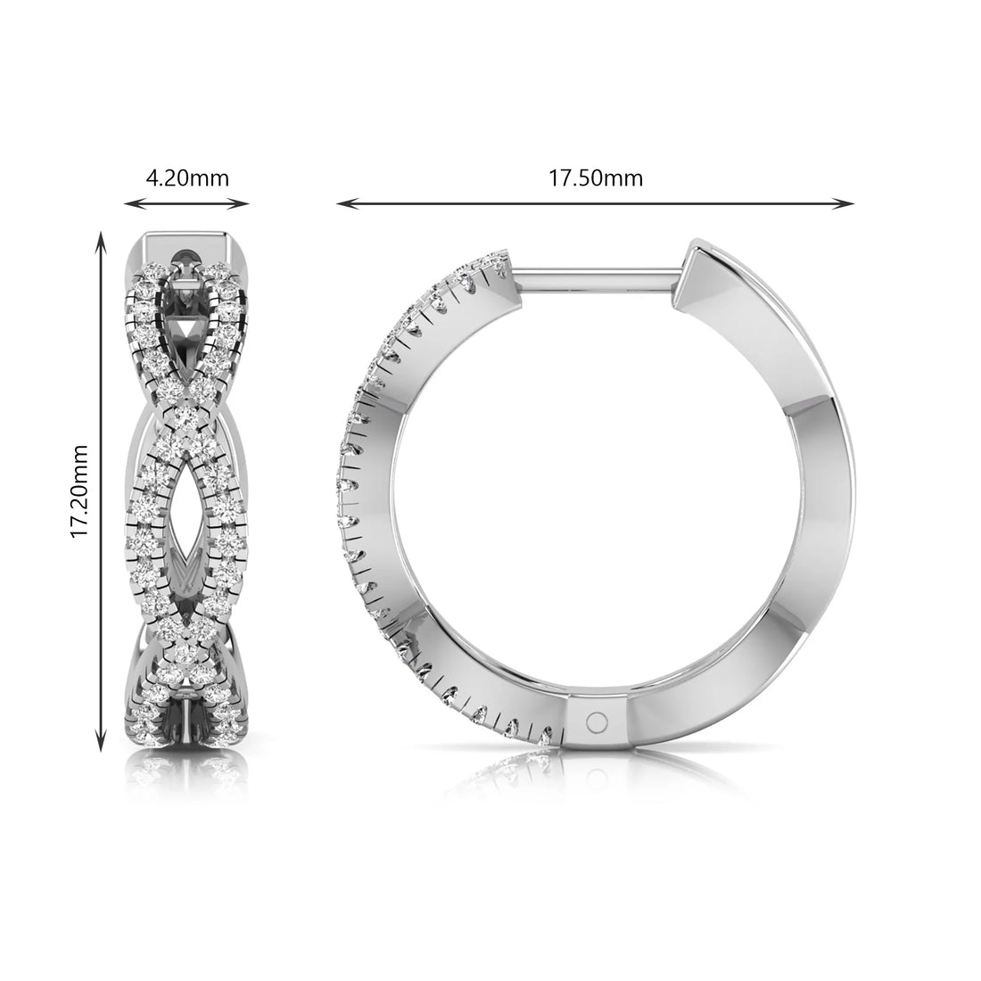 OctaPearl Infinity Pavé Lab Grown Diamond Huggie Hoop Earrings