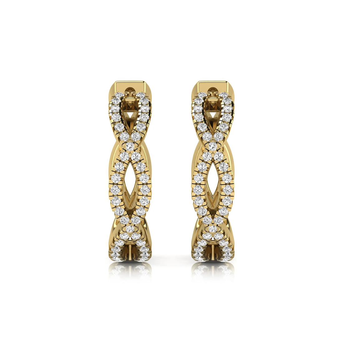 OctaPearl Infinity Pavé Lab Grown Diamond Huggie Hoop Earrings