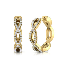 OctaPearl Infinity Pavé Lab Grown Diamond Huggie Hoop Earrings