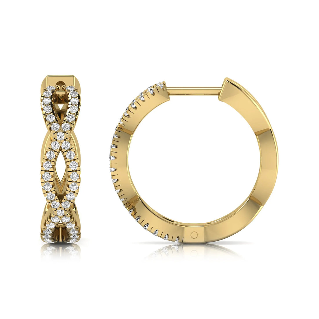 OctaPearl Infinity Pavé Lab Grown Diamond Huggie Hoop Earrings