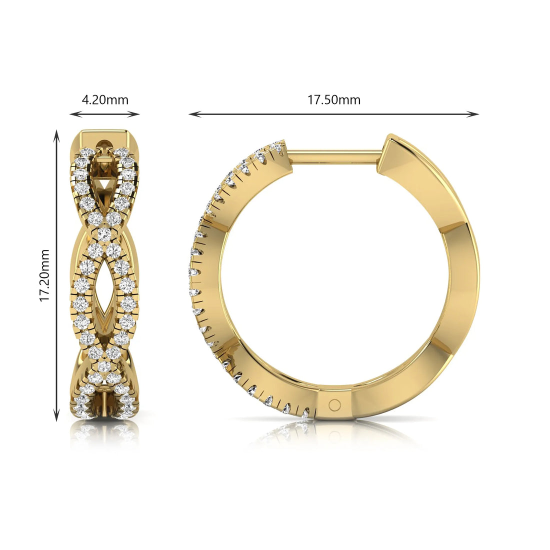 OctaPearl Infinity Pavé Lab Grown Diamond Huggie Hoop Earrings