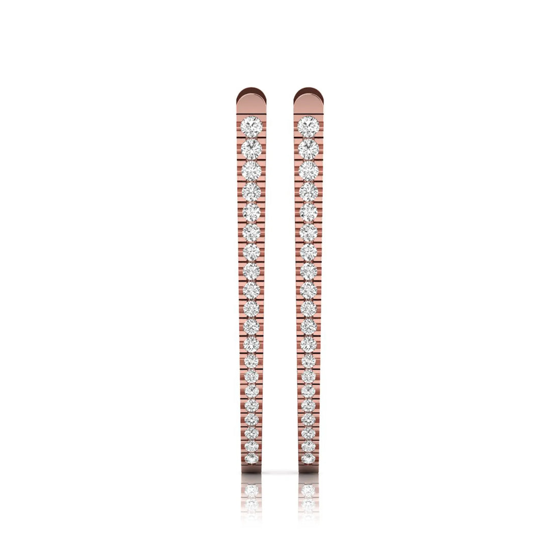 OctaPearl Inside-Out Round Lab Grown Diamond Hoop Earrings